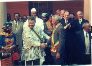 President and Mrs Rawlings and President Mandela